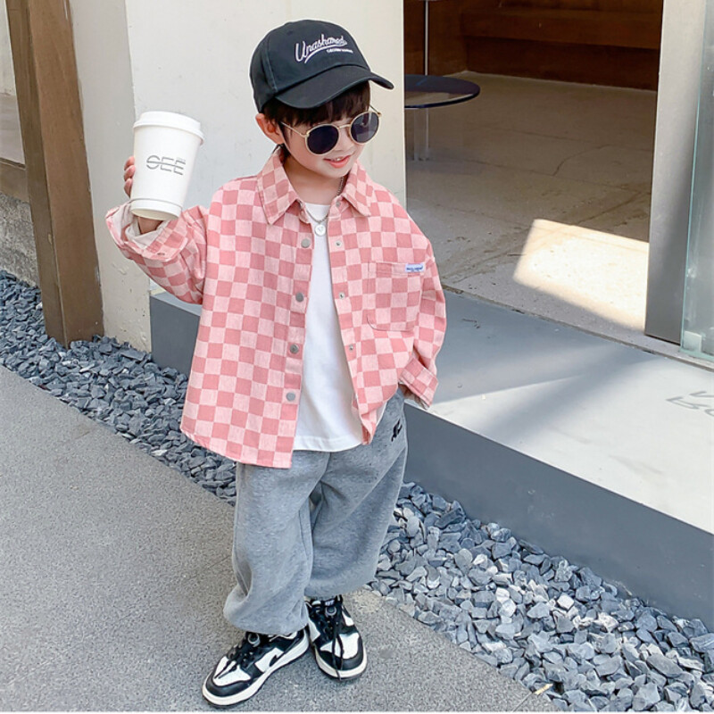 Dječački kaput Jakna Pamučna gornja odjeća Kaput 2023. Ružičasta Proljeće Jesen Dječja topla odjeća velikih veličina