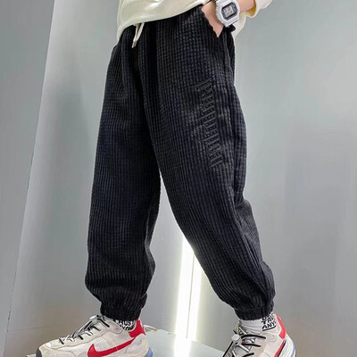 Νέο καλοκαιρινό παιδικό κοτλέ μακρύ παντελόνι Little Boys Sportswear Βαμβακερή ελαστική μέση Αγόρι Trendy Casual Unisex Teenage Kids