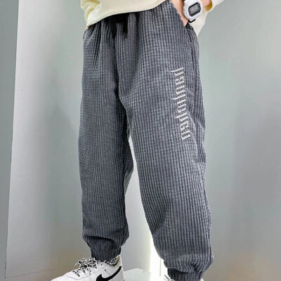 Νέο καλοκαιρινό παιδικό κοτλέ μακρύ παντελόνι Little Boys Sportswear Βαμβακερή ελαστική μέση Αγόρι Trendy Casual Unisex Teenage Kids