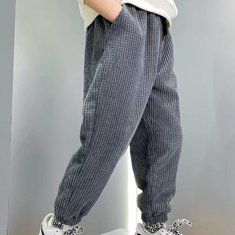 Νέο καλοκαιρινό παιδικό κοτλέ μακρύ παντελόνι Little Boys Sportswear Βαμβακερή ελαστική μέση Αγόρι Trendy Casual Unisex Teenage Kids