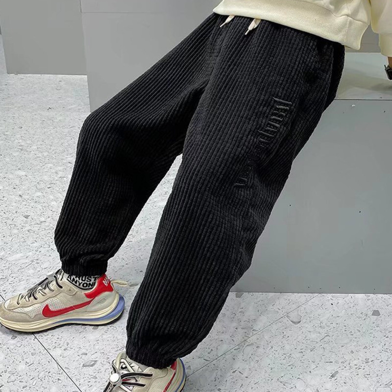 Νέο καλοκαιρινό παιδικό κοτλέ μακρύ παντελόνι Little Boys Sportswear Βαμβακερή ελαστική μέση Αγόρι Trendy Casual Unisex Teenage Kids