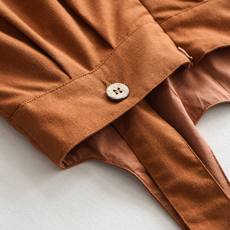 Pamuk i lan široki ravni kombinezon za djevojčice Ljeto Novi retro Mori jednobojni U izrez Slatke široke široke hlače Dječji kombinezoni