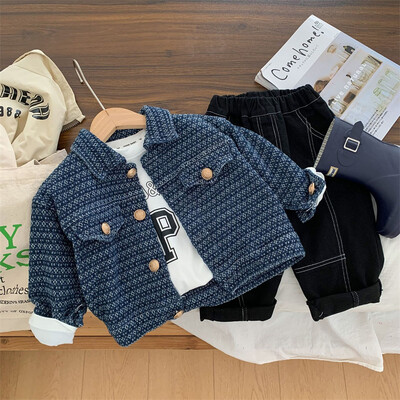 Μπουφάν για αγόρια Βαμβακερά πανωφόρια παλτό 2023 Πολυτελές σχέδιο Άνοιξη Φθινόπωρο για εφήβους Δώρο Κορυφαία παιδικά ρούχα