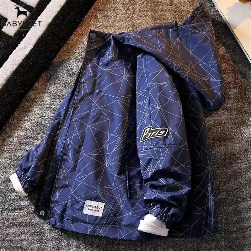 Proljeće, dječja jakna s kapuljačom u kontrastnoj boji, dječja dječačka vjetrovka, dječji kaput, gornja odjeća, sportska ležerna odjeća, novo za 2-12 godina