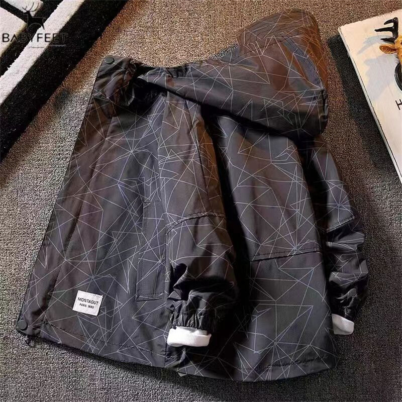 Proljeće, dječja jakna s kapuljačom u kontrastnoj boji, dječja dječačka vjetrovka, dječji kaput, gornja odjeća, sportska ležerna odjeća, novo za 2-12 godina