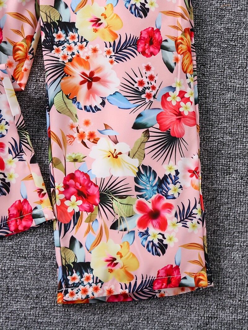 Modni kombinezon širokih nogavica za ljetne djevojke s digitalnim printom na nabore i leptir mašnu