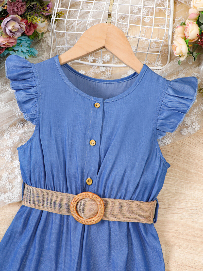 Κοριτσίστικα καλοκαιρινά νέα Παιδικά παντελόνια σε στυλ διακοπών, φαρδιά φαρδιά φόρμα με υφασμένη μέση