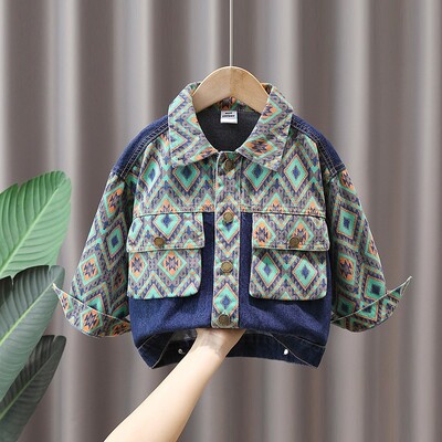 Poiste teksajoped Kevad-sügis Lastele Mood Mantlid Riided 1 2 3 4 5 6 7 8-aastastele Beebidele Topid Lastele vabaaja ülerõivad