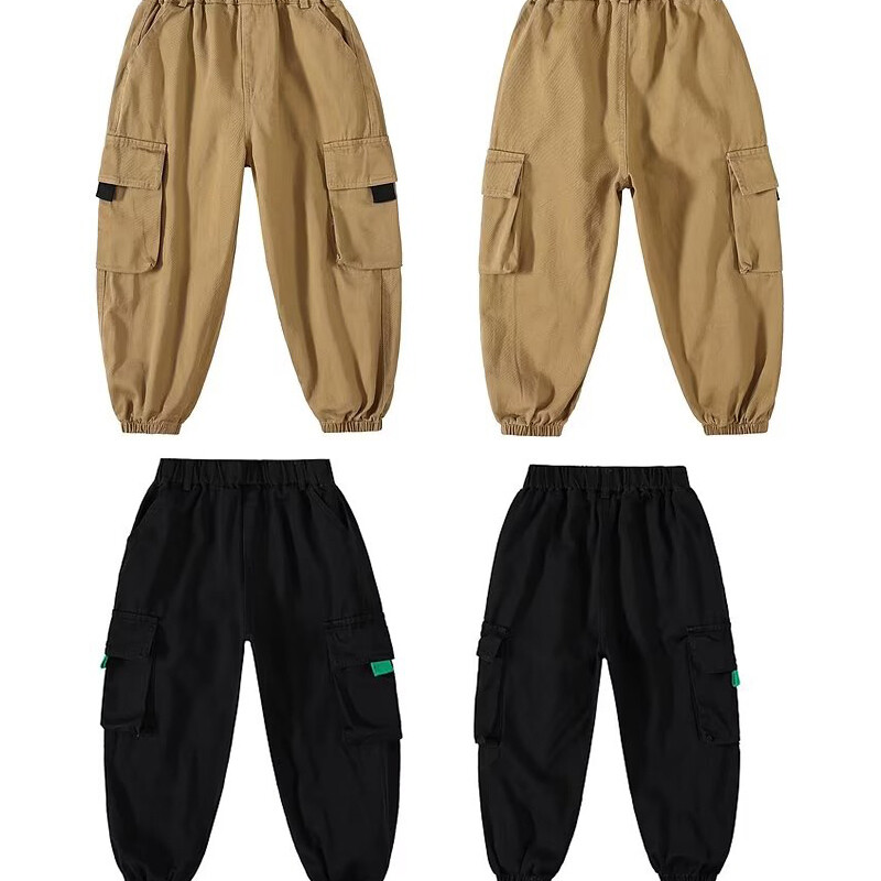 Poiste püksid kevadised ja sügisesed uued pehmed laste tööpüksid kevadised ja sügisesed keskmise suurusega laste lahedad vabaaja püksid