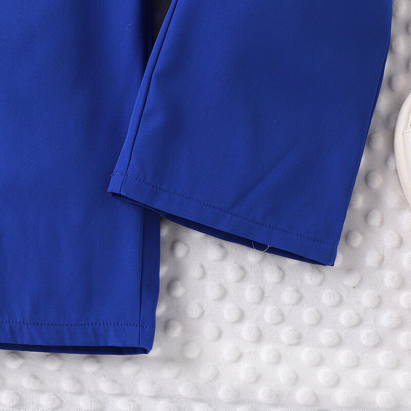 Prowow dječji kombinezon za djevojčice, hlače s otvorenim ramenima, plavi dječji kombinezoni s remenom s volanima, ljetni kompleti za djevojčice od 2 komada