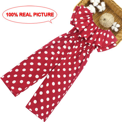 Rompers για κορίτσια Καλοκαιρινά Ρούχα Big Girl Jumpsuit & Ολόσωμες φόρμες Παντελόνι με κουκκίδες Παντελόνι Ρούχα Ολόσωμη φόρμα 6 8 10 12 14