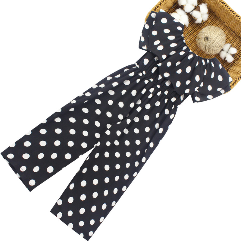 Rompers για κορίτσια Καλοκαιρινά Ρούχα Big Girl Jumpsuit & Ολόσωμες φόρμες Παντελόνι με κουκκίδες Παντελόνι Ρούχα Ολόσωμη φόρμα 6 8 10 12 14