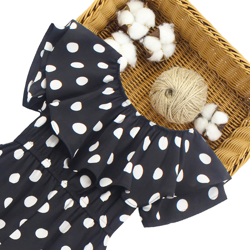 Rompers για κορίτσια Καλοκαιρινά Ρούχα Big Girl Jumpsuit & Ολόσωμες φόρμες Παντελόνι με κουκκίδες Παντελόνι Ρούχα Ολόσωμη φόρμα 6 8 10 12 14