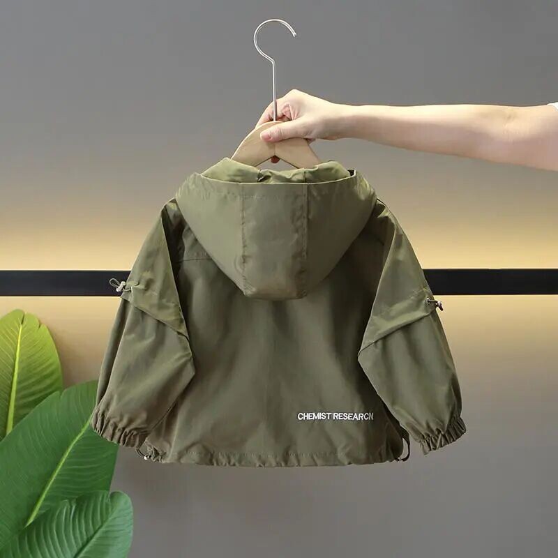 Laste vaba aja kapuutsiga jope uus kevad- ja sügismood Western Kids poiste mantel beebi tuulepluus