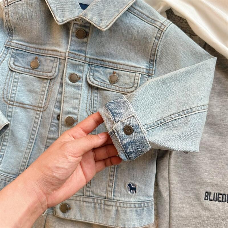Modna jeans jakna za djevojčice i dječake, bebe, mališani, dječje traper bluze dugih rukava, proljetna jesen, odjeća za bebe od 1 do 9 godina