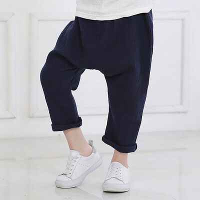 Ljetne dječje hlače od pamuka i lana, nove, jednobojne ležerne hlače za dječake i djevojčice, bebe, dječje harem hlače do gležnja WTP74