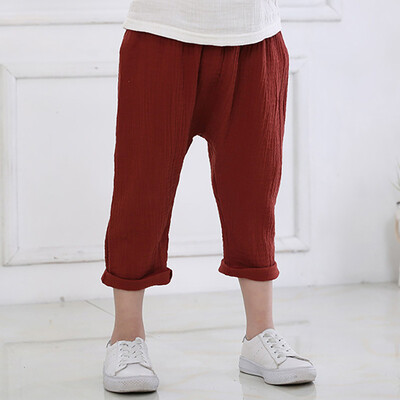 Ljetne dječje hlače od pamuka i lana, nove, jednobojne ležerne hlače za dječake i djevojčice, bebe, dječje harem hlače do gležnja WTP74