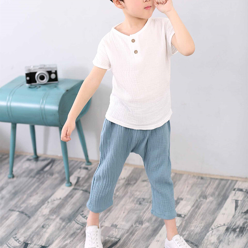 Ljetne dječje hlače od pamuka i lana, nove, jednobojne ležerne hlače za dječake i djevojčice, bebe, dječje harem hlače do gležnja WTP74