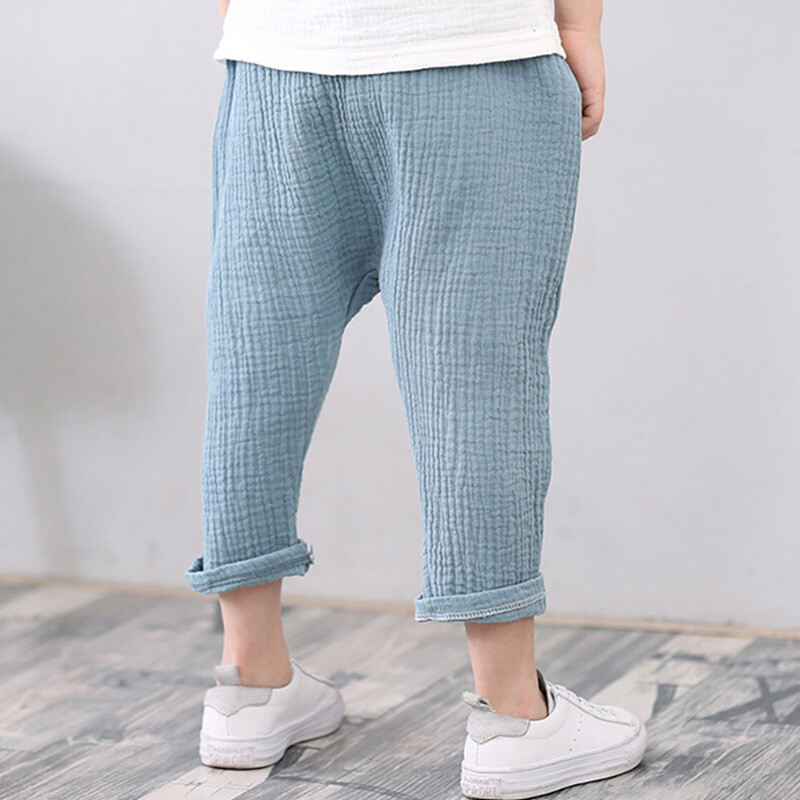 Ljetne dječje hlače od pamuka i lana, nove, jednobojne ležerne hlače za dječake i djevojčice, bebe, dječje harem hlače do gležnja WTP74