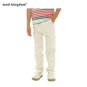 Mudkingdom Hlače za dječake od 3-12 godina, podesive chino hlače od kepera za djecu, školska odjeća, ravne prednje hlače, dječja odjeća