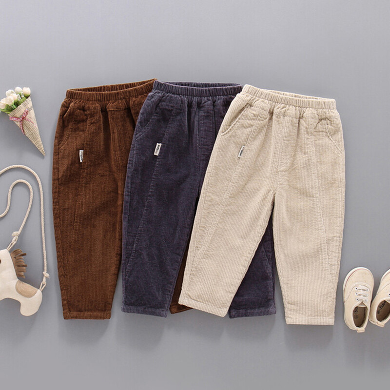 Modne svestrane jednobojne jednobojne male M plišane hlače/ležerne hlače za dječake 2024. 1-6 godina