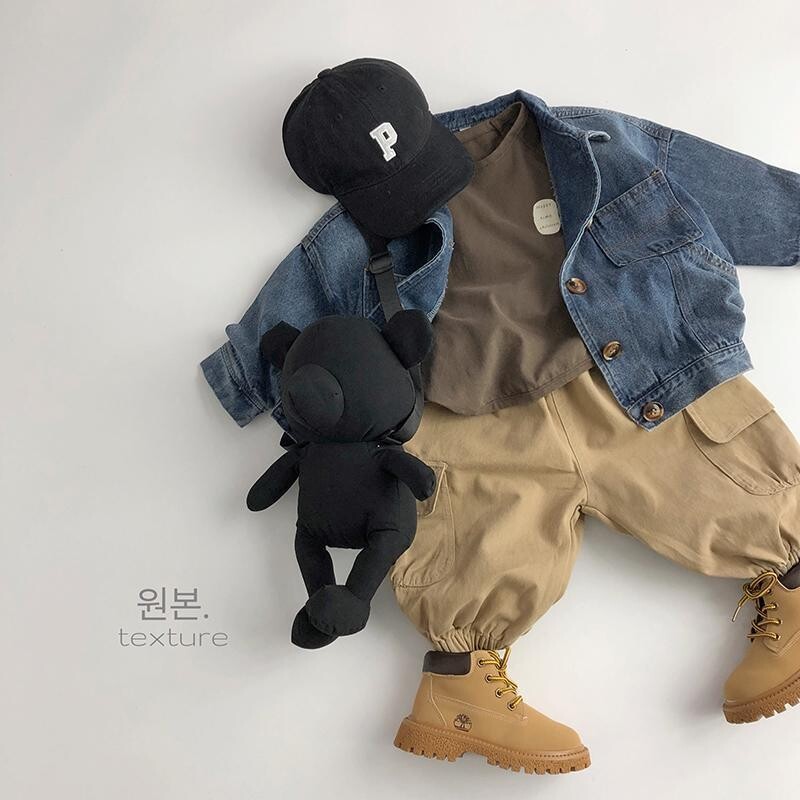 Kid Cowboy mantel 2024 uus kevadine Korea laste teksamantel poistele ja tüdrukutele Treasure välismaise stiiliga pluus lahtine retro mantel