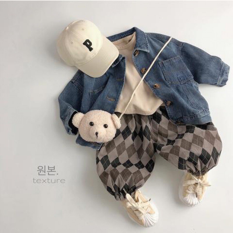 Kid Cowboy mantel 2024 uus kevadine Korea laste teksamantel poistele ja tüdrukutele Treasure välismaise stiiliga pluus lahtine retro mantel