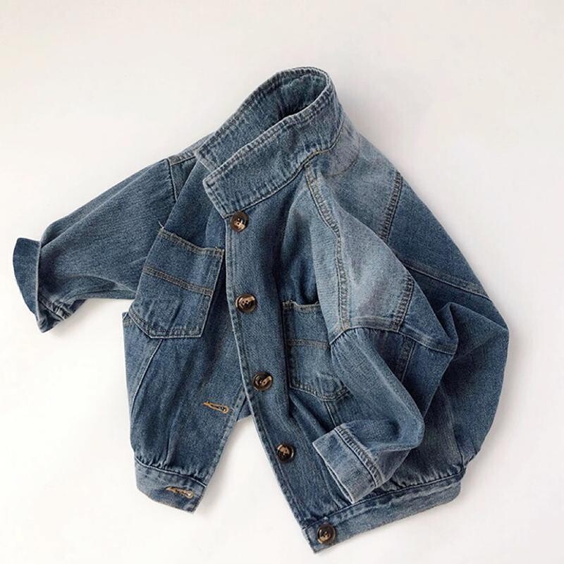 Kid Cowboy mantel 2024 uus kevadine Korea laste teksamantel poistele ja tüdrukutele Treasure välismaise stiiliga pluus lahtine retro mantel