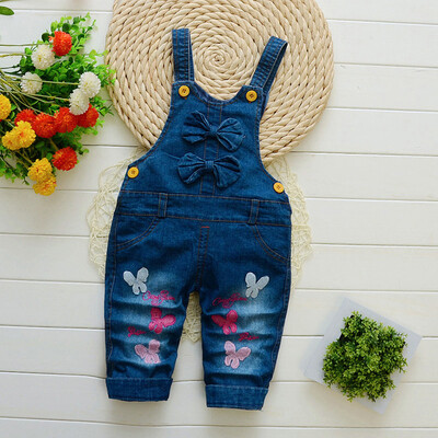 Copii bebeluși Fete Pantaloni lungi Salopete din denim Salopete Copii Bebeluși Fetițe Blugi Salopete Haine Îmbrăcăminte Ținute Pantaloni