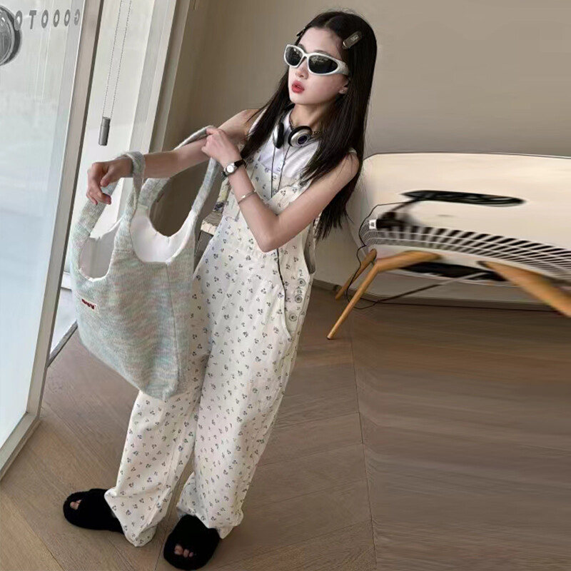 2024 Νέο μοντέρνο παντελόνι για κορίτσια με στάμπα για την άνοιξη και το φθινόπωρο για παιδικό μοντέρνο παντελόνι πλάτης 4T-14T ευέλικτο παντελόνι