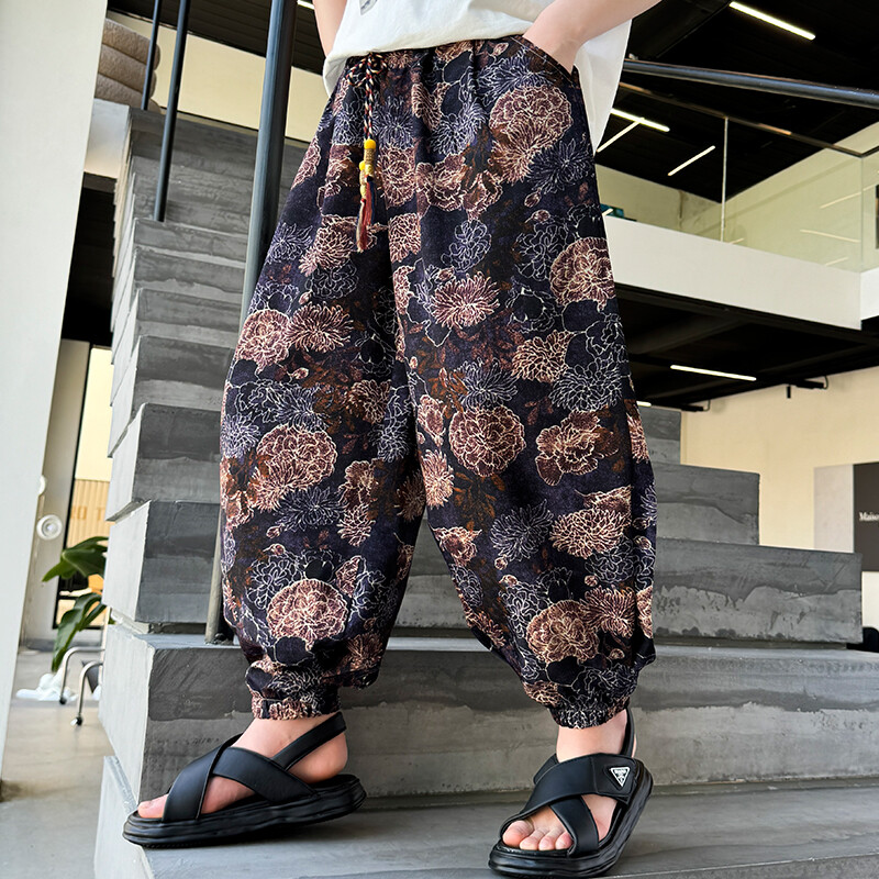 Teismeliste poiste sääsetõrjepüksid vabad vabad õhukesed kiirelt kuivavad laste pojengide disain tänavarõivad lastepüksid 5-14 a