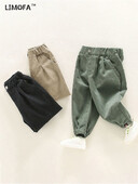 LJMOFA Bebe Dječaci Ležerne trenirke Cargo hlače Dječja odjeća Dječje trkače Jesen Jednobojna Zimska Gornja odjeća za djevojčice Sportske hlače