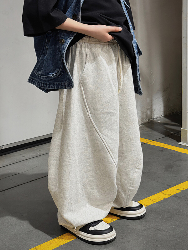 Unisex dječje trenirke Dječaci Djevojčice Ležerne dječje sive široke sportske hlače Dječje hip hop plesne hlače Hlače s uzicom 3-12Y