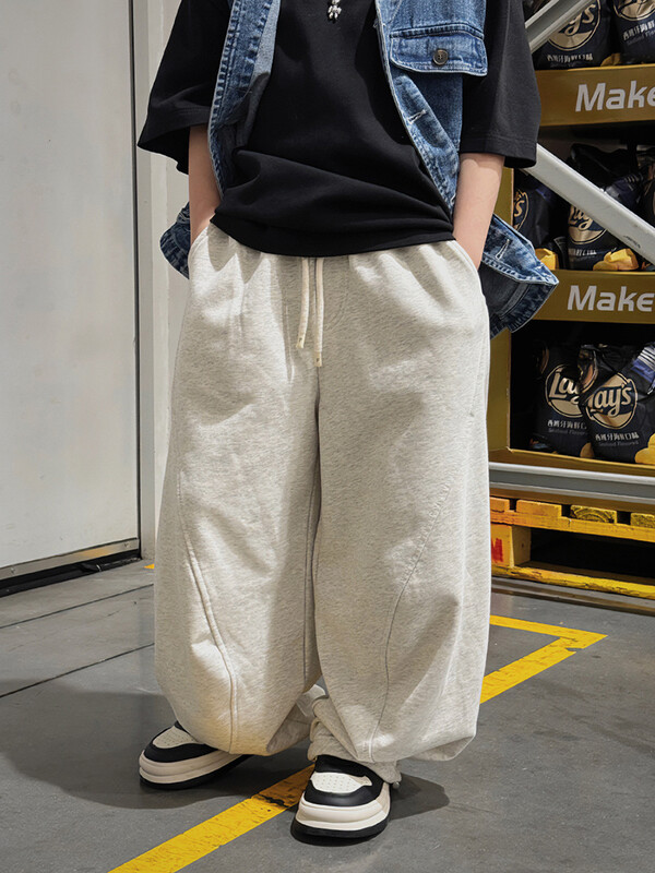 Unisex dječje trenirke Dječaci Djevojčice Ležerne dječje sive široke sportske hlače Dječje hip hop plesne hlače Hlače s uzicom 3-12Y