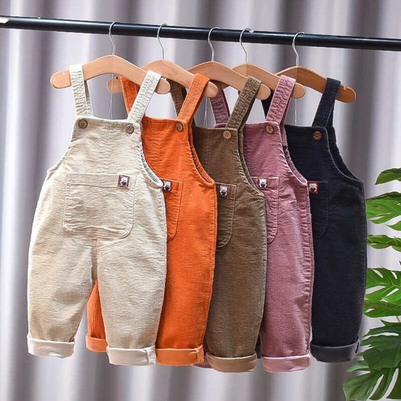 Παιδικά Παντελόνια Μονόχρωμα Αγόρια και Κορίτσια Casual Παντελόνια Κοτλέ λουράκια Παντελόνι Βρεφικό Παντελόνι για 1-4 Χρόνια Παιδικό Παντελόνι