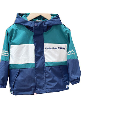 Dječja gornja odjeća za dječake Proljeće Jesen Nova patchwork s kapuljačom i slovima Dječje jakne za dječake S patentnim zatvaračem Elegantni studentski kargo kaputi za dječake