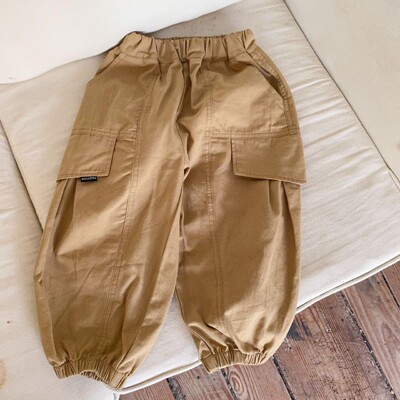 Jesenske modne majice za bebe Dječja odjeća Široke ležerne hlače za dječake Jednobojne harem hlače za djevojčice Retro udobne dječje pamučne hlače