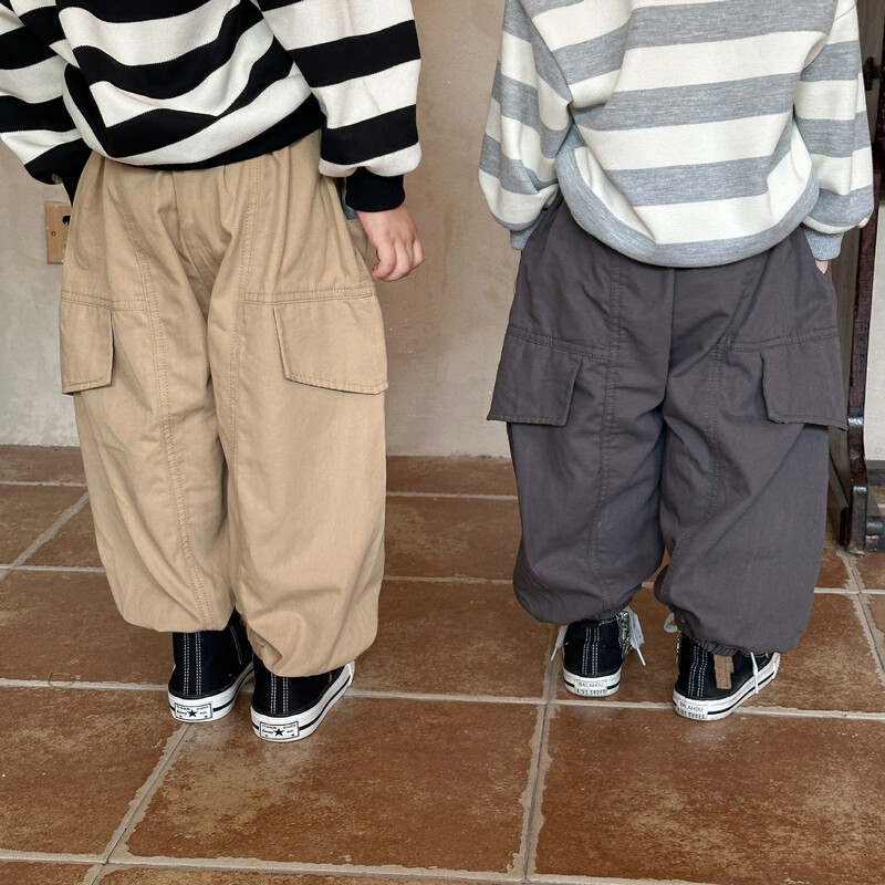 Jesenske modne majice za bebe Dječja odjeća Široke ležerne hlače za dječake Jednobojne harem hlače za djevojčice Retro udobne dječje pamučne hlače