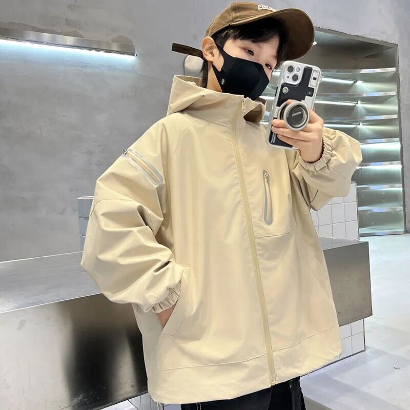 Modne dječje jakne za dječake Ležerna dječja vjetrovka s kapuljačom i kaputom Gornja odjeća za dječake 4 6 8 10 12 godina Dječja odjeća