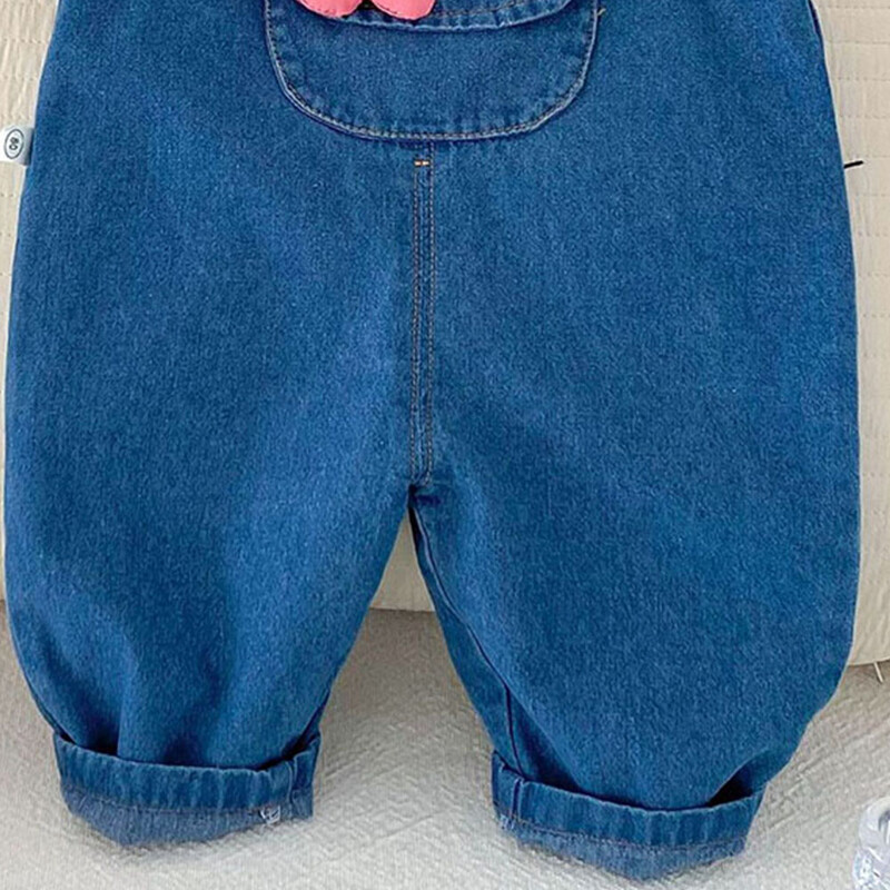 Väikelapse tüdrukute kombinesoonid Sinine Denim ühevärviline Kevad Sügis Laste Butiik Rõivad Mood Väikesed Laste Püksid