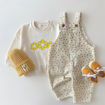 New Born Baby Jumper Παντελόνι Unisex τζιν μακρύ τζιν φλοράλ κοριτσίστικες φόρμες νήπιο κοριτσάκι Dungarees Playsuit Παιδικό παντελόνι