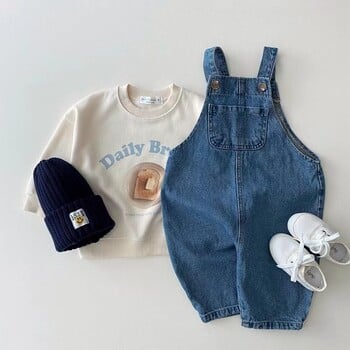 New Born Baby Jumper Παντελόνι Unisex τζιν μακρύ τζιν φλοράλ κοριτσίστικες φόρμες νήπιο κοριτσάκι Dungarees Playsuit Παιδικό παντελόνι