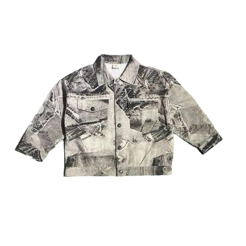 Dječje jakne Jesen 2024. Novo za dječake Korejska dječja odjeća Američka široka jakna s printom Trendy Brand jakna Kratka pamučna jakna