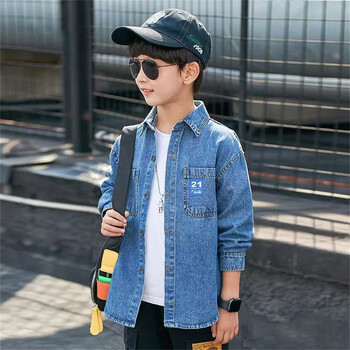 2024 Autumn Boys Casual Jeans πουκάμισο Baby Kids Toldder Children Μακρυμάνικη μπλούζα τζιν 3-12 ετών