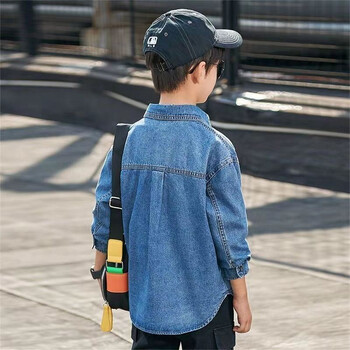 2024 Autumn Boys Casual Jeans πουκάμισο Baby Kids Toldder Children Μακρυμάνικη μπλούζα τζιν 3-12 ετών