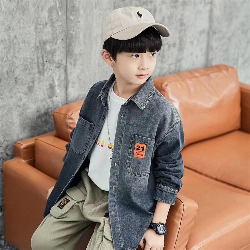 2024. aasta sügisene poiste vabaaja teksasärk Beebidele lastele, pikkade varrukatega teksapluus 3–12 a.