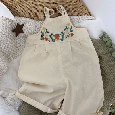 2022. Ljetni kombinezoni za djevojčice, hlače, elegantni vez, cvijeće, pamuk, udobna odjeća, djeca, ležerna odjeća