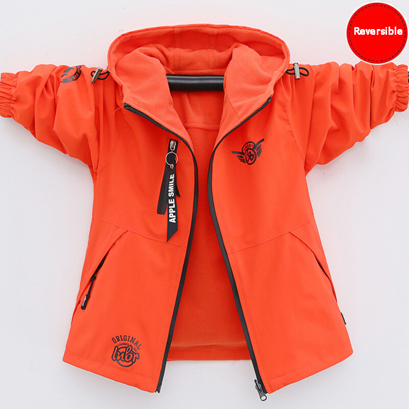 Jesenska dječja odjeća Dvostrana jakna Flis kaput za dječake Vodootporna dječja gornja odjeća otporna na vjetar Sportska jakna za dječake