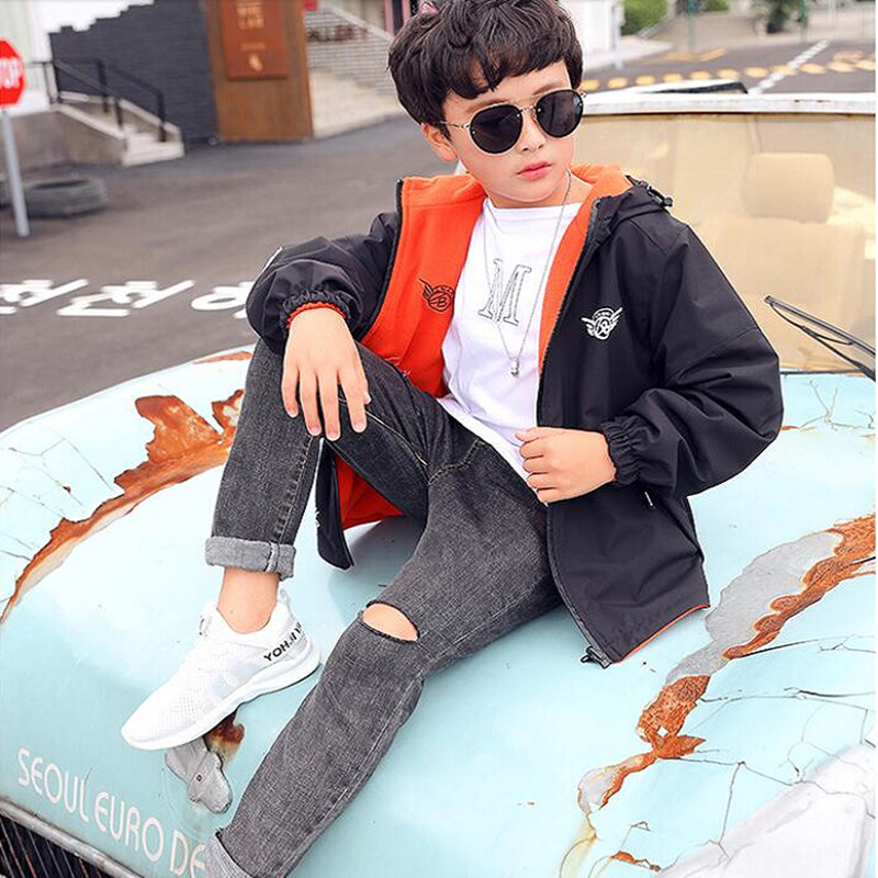 Jesenska dječja odjeća Dvostrana jakna Flis kaput za dječake Vodootporna dječja gornja odjeća otporna na vjetar Sportska jakna za dječake