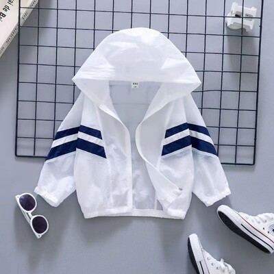 Παιδικό καλοκαιρινό παλτό 2023 New Boys Summer Breathable Summer Protection Jacket Baby Thin Sun Protection Skin Top 2 3 5 7Y